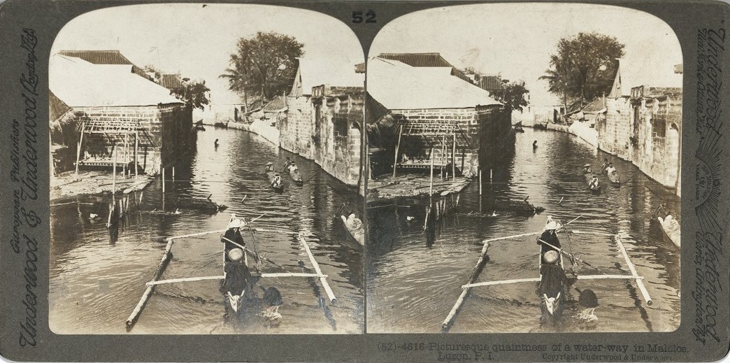 Picturesque quaintness of a water-way in Malolos, Luzon, P. I.